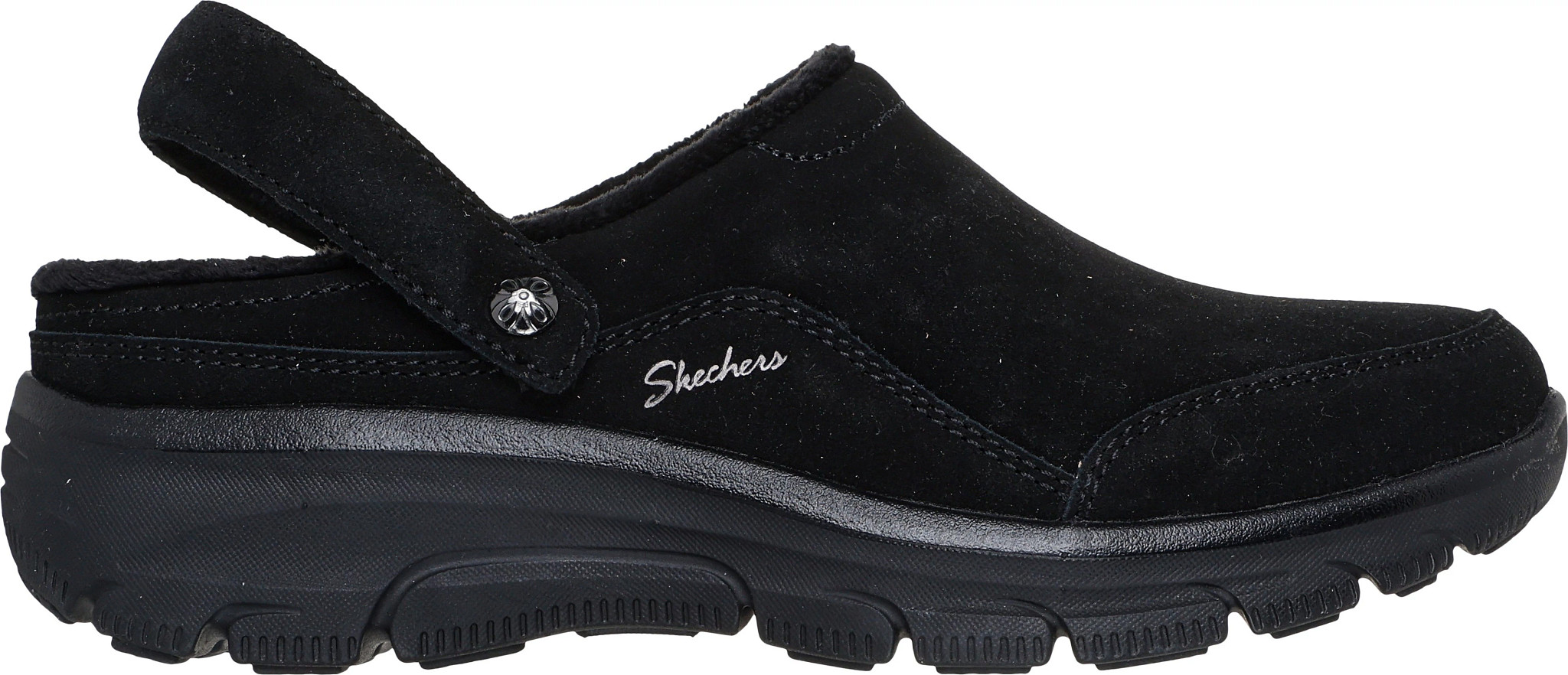 Women's Skechers Easy Going Distinctive Charm shown in Black (Black)
