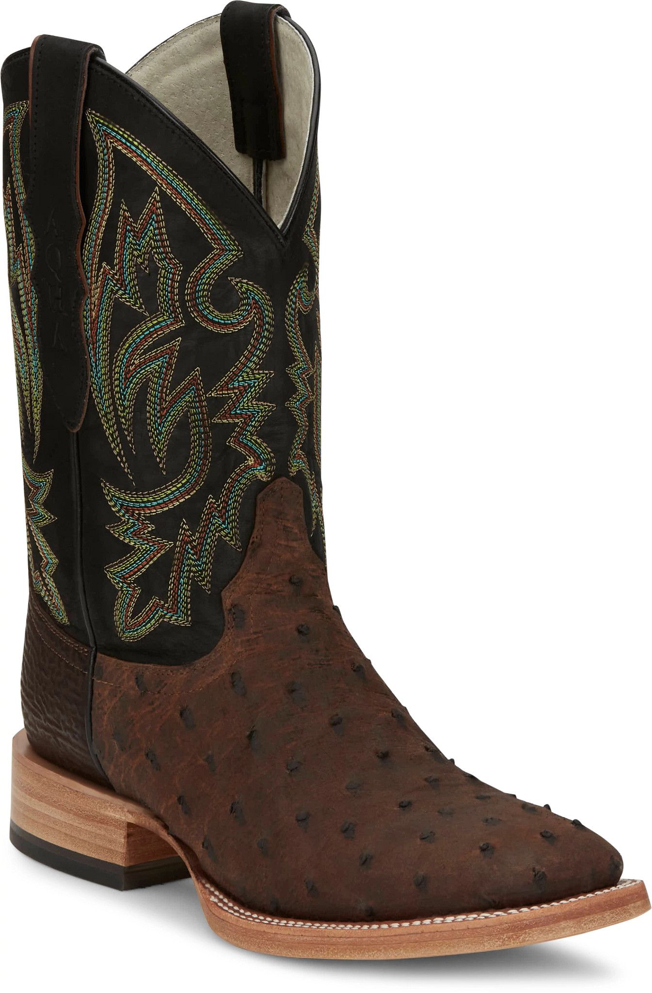 Bottes Cowboy Justin Homme - Plume D'Autruche Exotic - 9 D - Fabriquées Aux USA