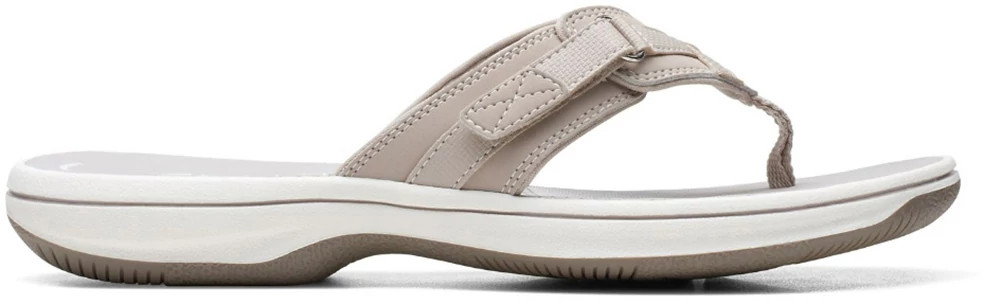 Women's Clarks Breeze Sea Thong shown in Tan (Tan)