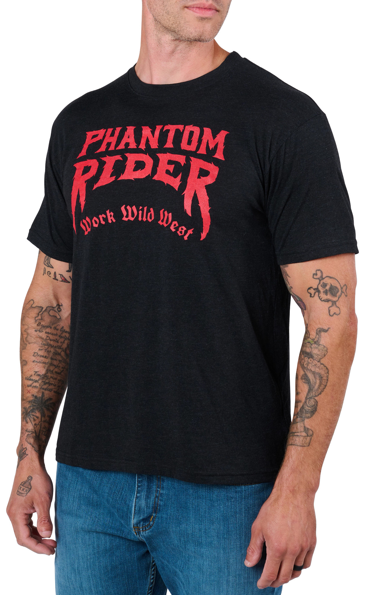 Phantom Rider Work Wild West Tee shown in Black (Black)