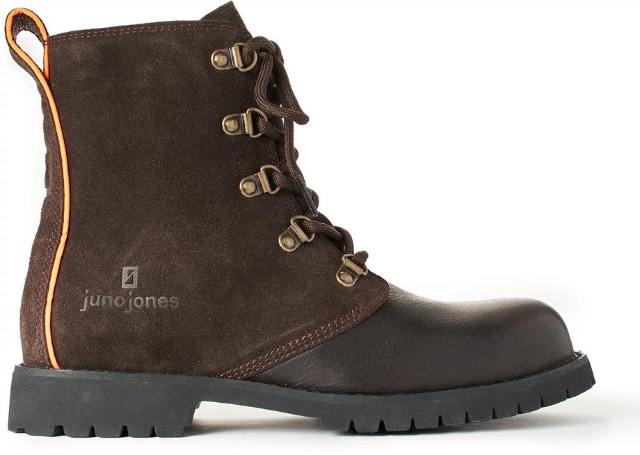 Women's Juno Jones 6 Inch Slip Resistant Steel Toe Eh Hadaway shown in Brown (Brown)