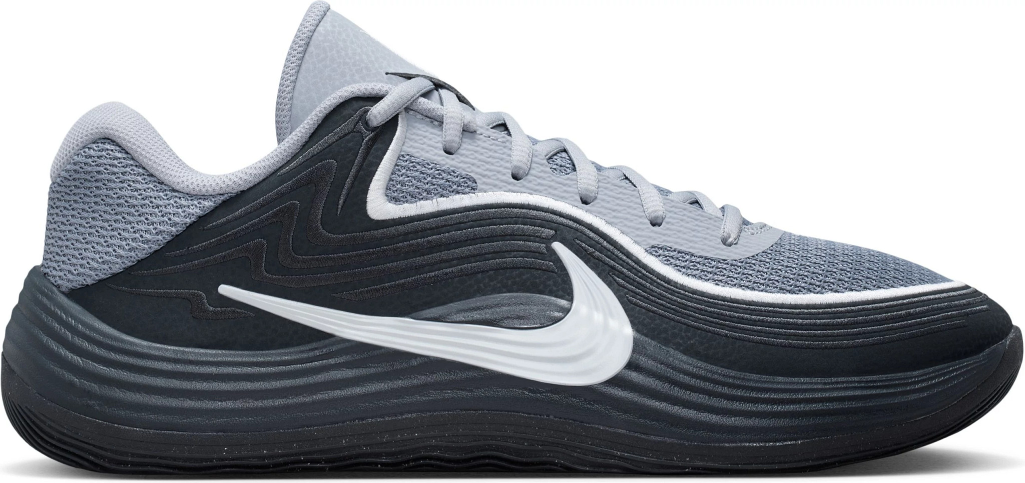 Men's Nike Precision 8 Mid Basketball Shoe shown in Grey/Black (Multicolor)