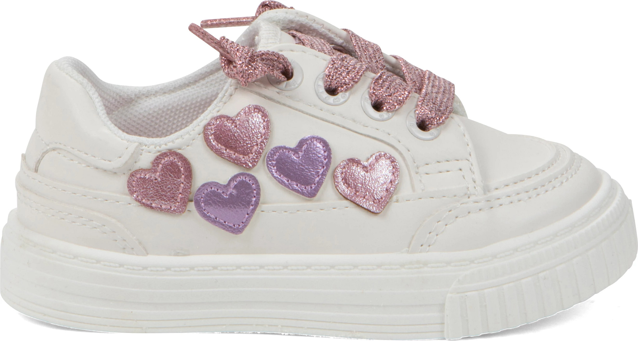 Toddler Girl's Blowfish Malibu Aurora Hearts shown in White/Multi (White)