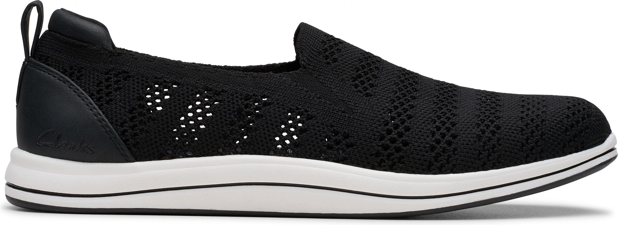 Women's Clarks Cloudsteppers Breezey Izzy shown in Black/White (Black)