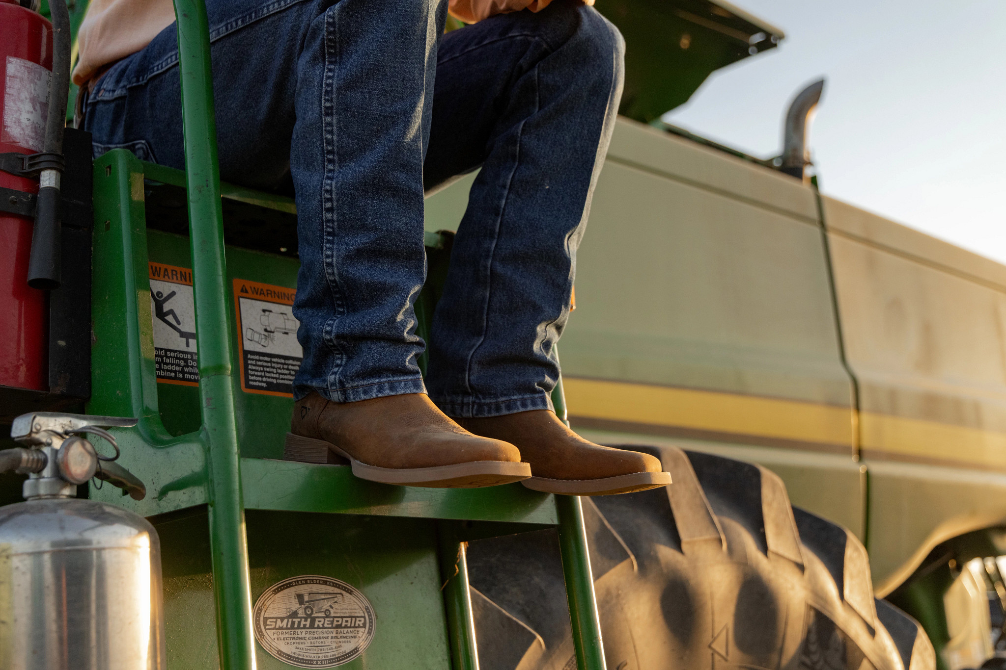 Men's Justin Boots Dear Rodeo shown on model 