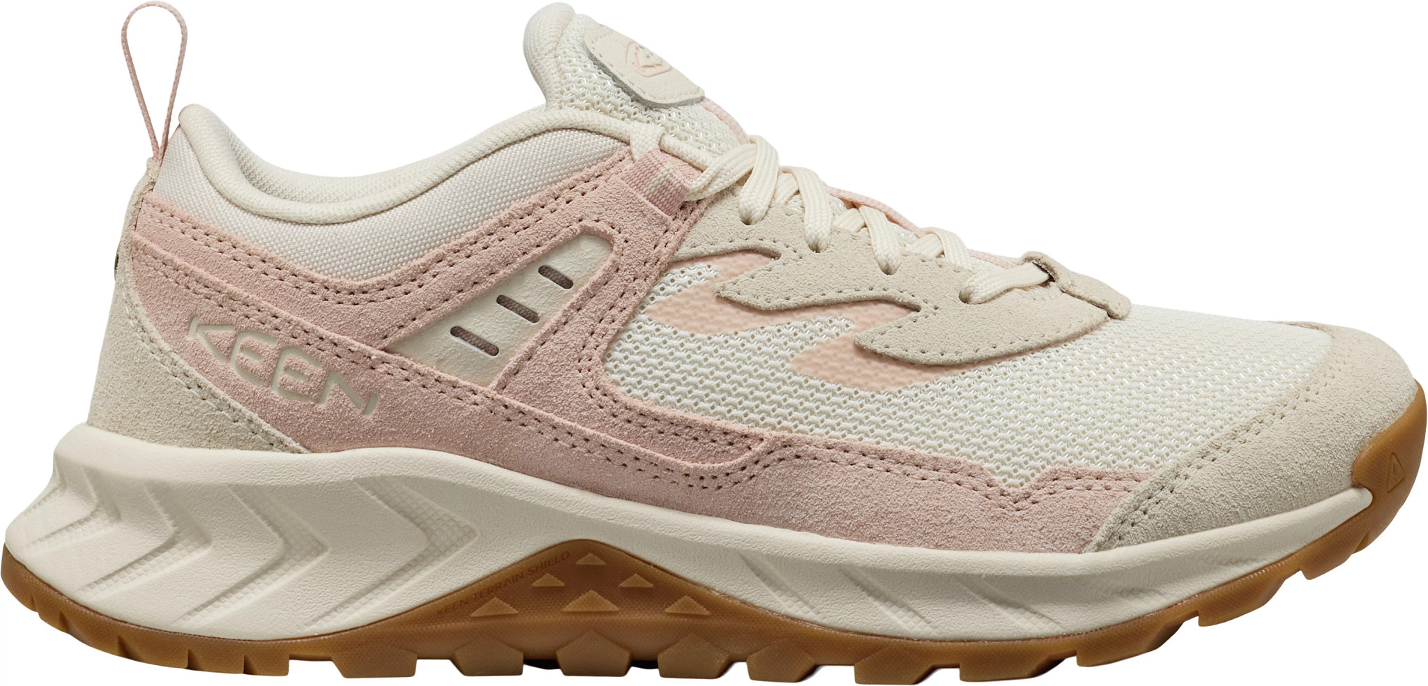 Women's Keen Hightrail Vent Trail Hiker shown in Safari/Pink Lemonade (Pink)