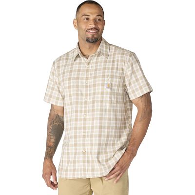 carhartt dress shirt Force Solid Short Sleeve (Burnt Olive) M Mens heavyweight cotton shirt built to move Carhartt Men's Long-Sleeve Twill Work