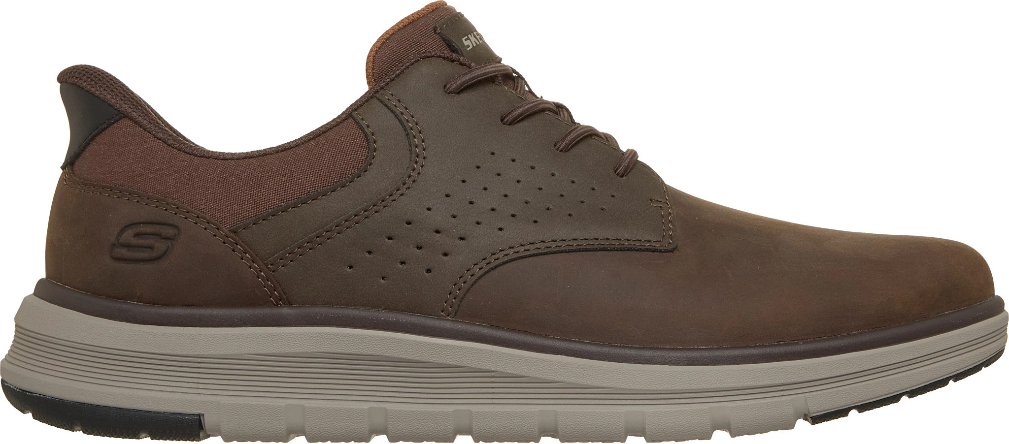 Men's Skechers Slip-Ins Orell Brad Brad Bungee Lace shown in Cocoa (Brown)