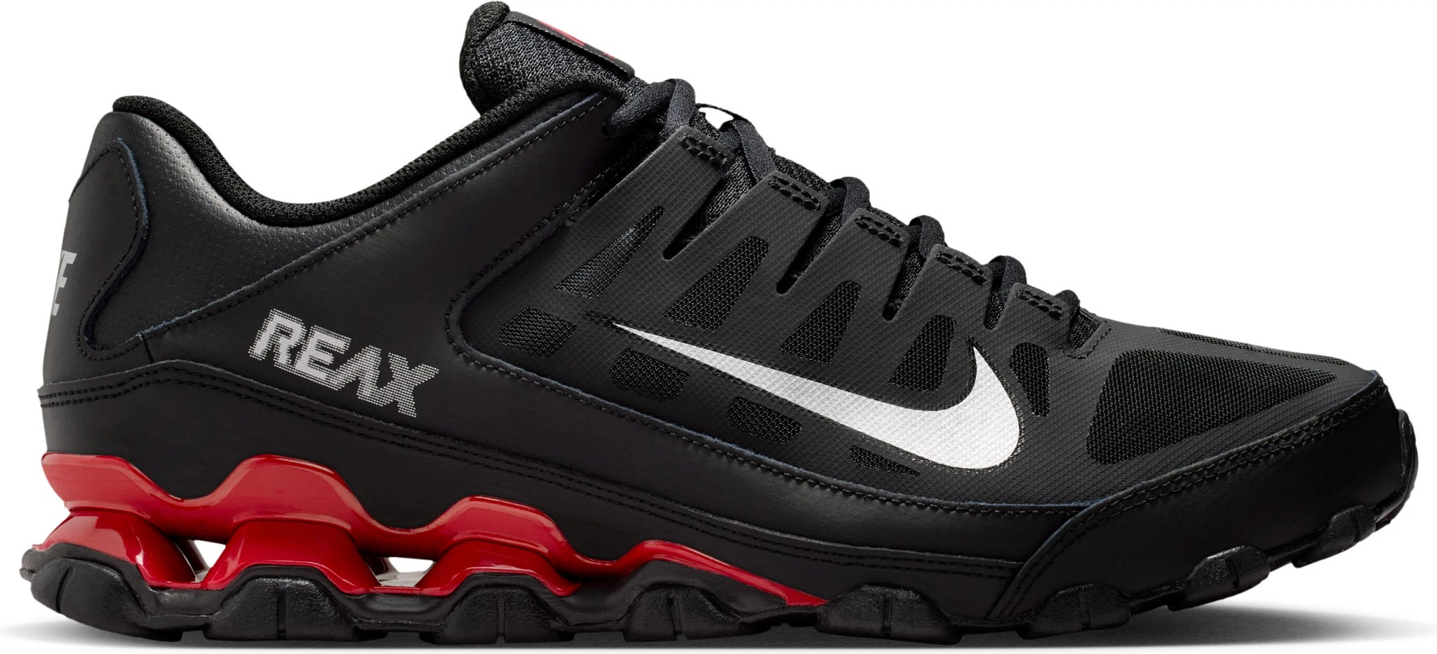 Men's Nike Reax 8 Tr Trainer shown in Black/Red (Black)