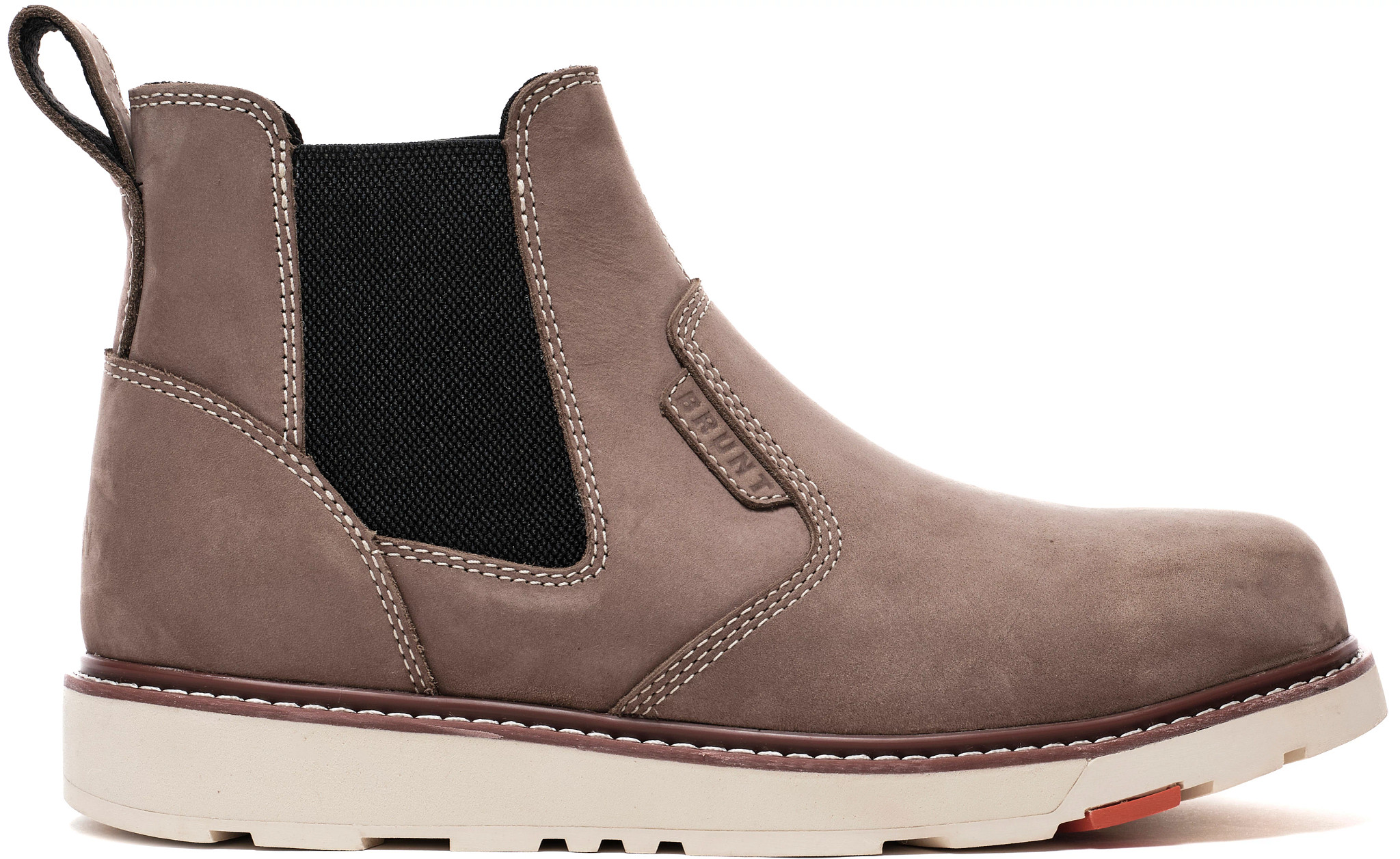 Men's Brunt Workwear Ohman Composite Toe Chelsea Boot shown in Fossil (Brown)