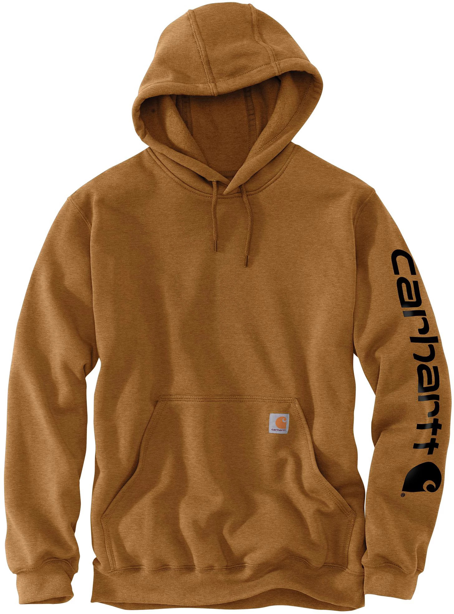 Men's Carhartt Logo Hoodie shown in Brown (Brown)