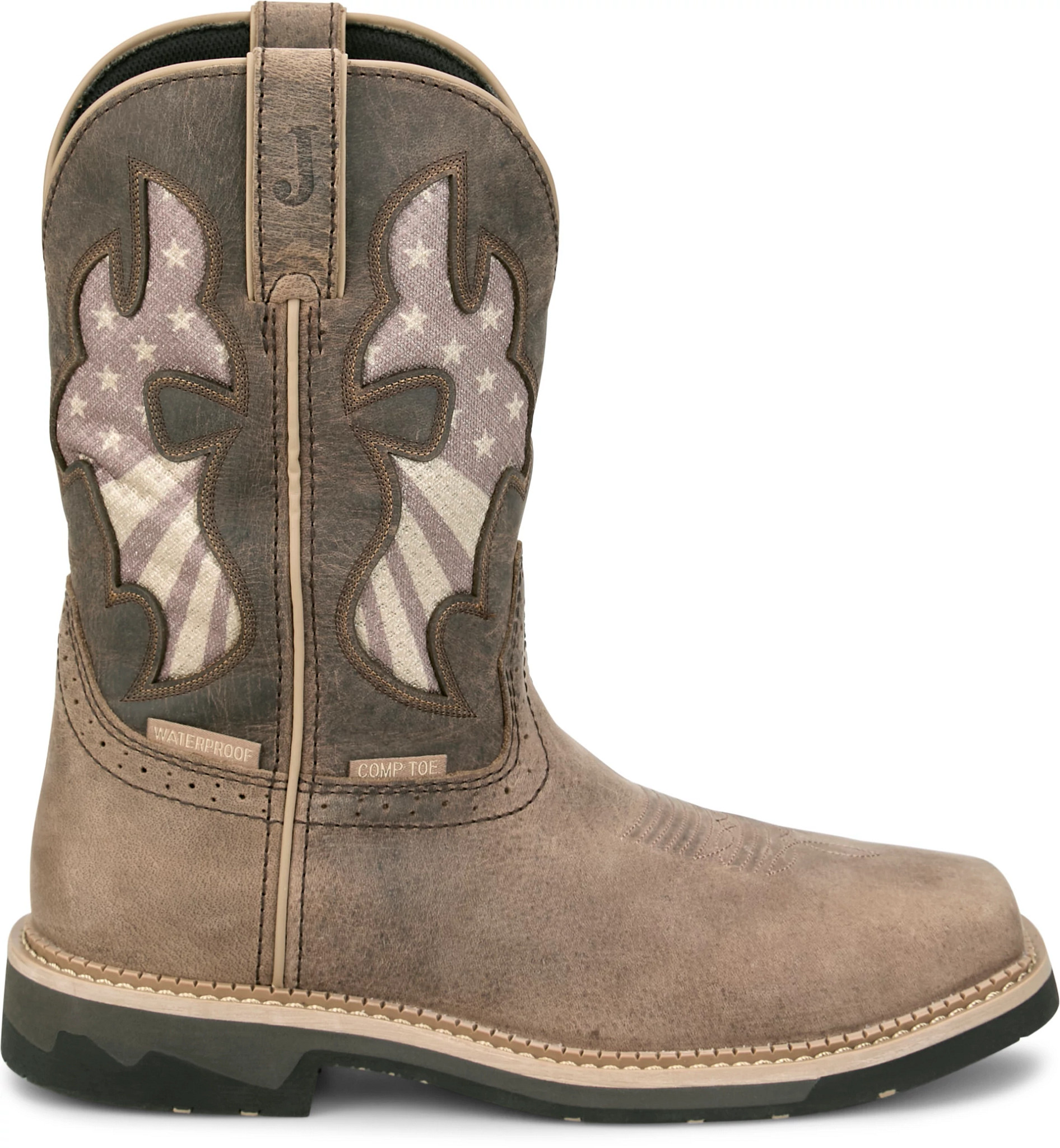Men's Justin Boots Bolt 11" Waterproof Comp Toe shown in Brown (Brown)