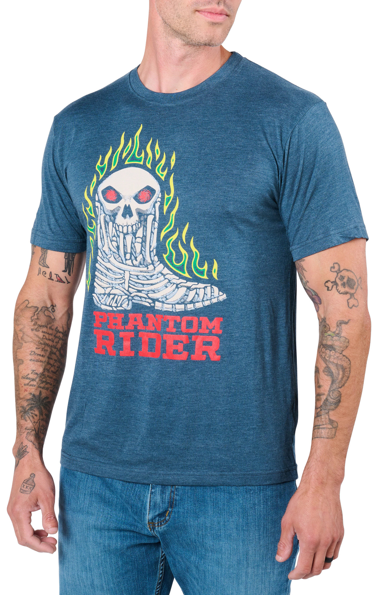 Phantom Rider Sharp Shooter Tee shown in Navy Blue (Blue)