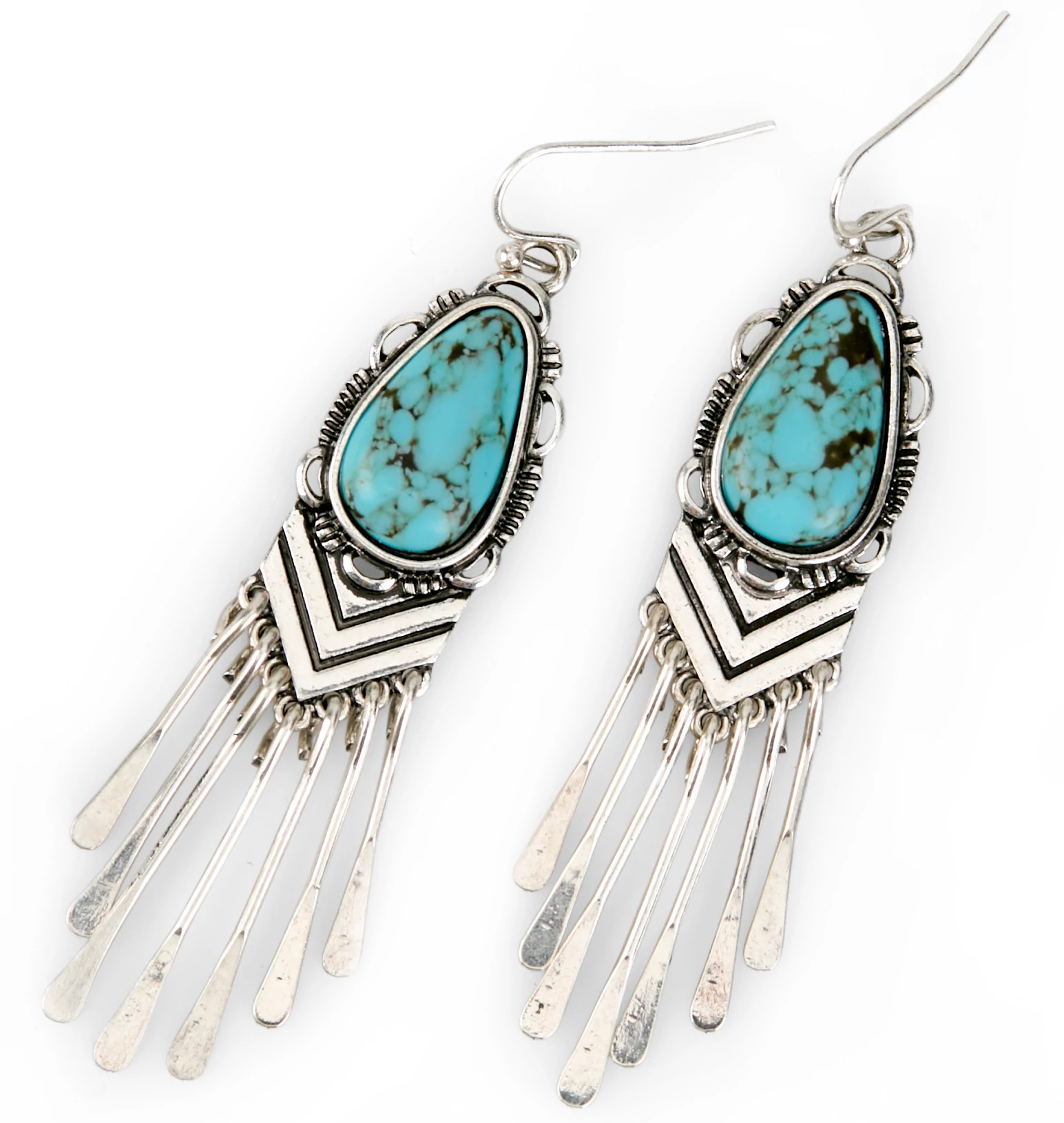 Justin Women's Oval Pendant Earrings se muestra en la Silver (Multicolor)