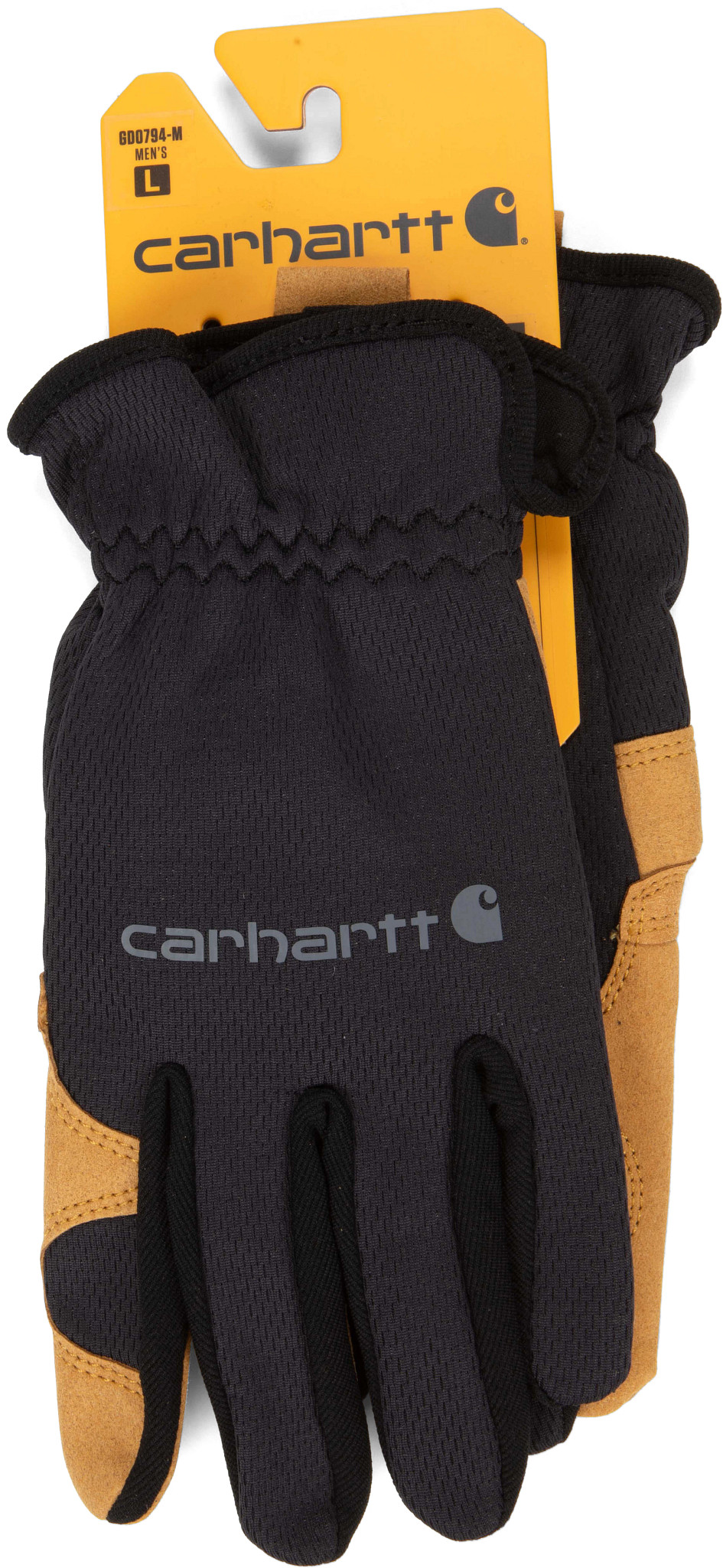 Men's Carhartt High Dexterity Open Cuff Glove shown in Black (Black)