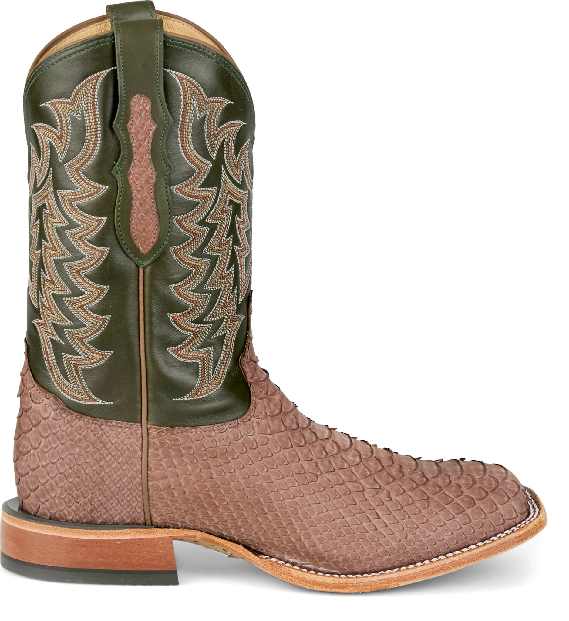 Men's Tony Lama Mario 11" Python shown in Brown (Brown)