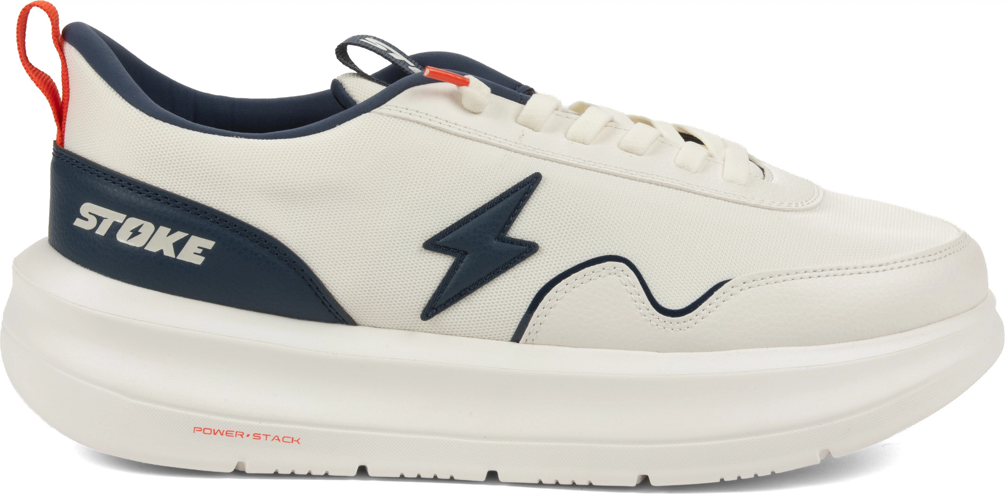 Men's Stoke Versa Wider Trainer shown in White Navy (White)