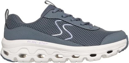 Women's Skechers Glide Step Sole Pollard Mills shown in Slate (Grey)