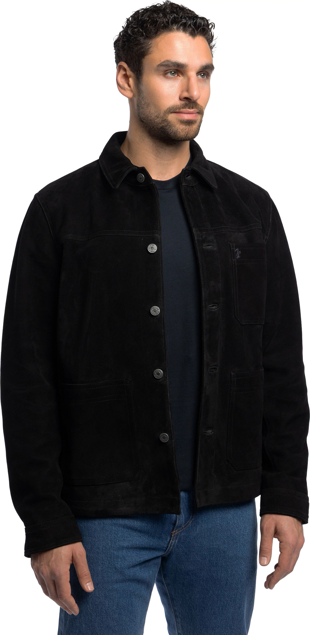 Suede Chore Coat shown in Black (Black)