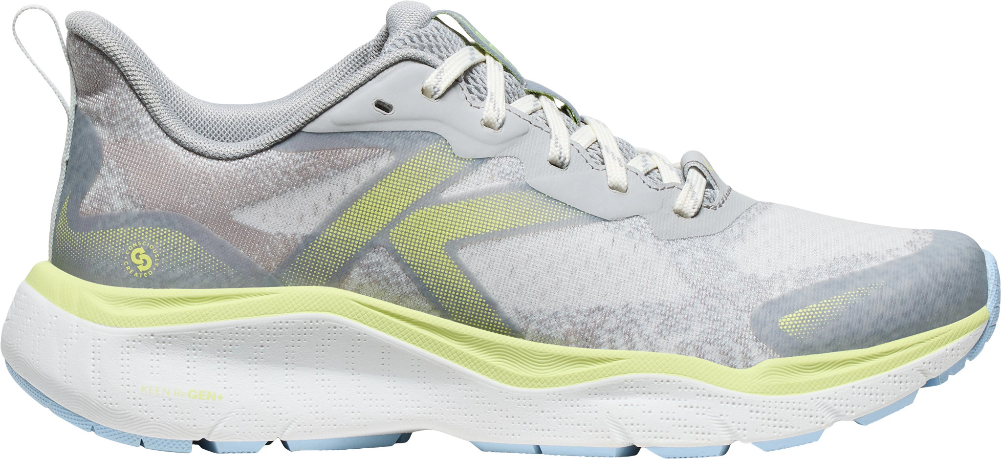 Women's KEEN Leiki Speed Trail shown in Grey Alloy/Daiquiri Gree (Grey)