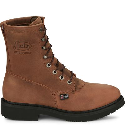 justin lace up dress boots Justin Women's McKean 7" Roper Toe Lace-Up Boots - Red