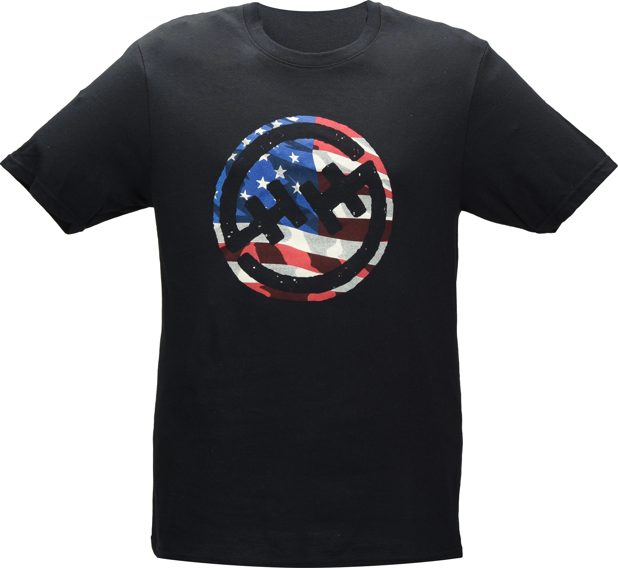 Patriotic Double H Logo T-Shirt shown in Black (Black)