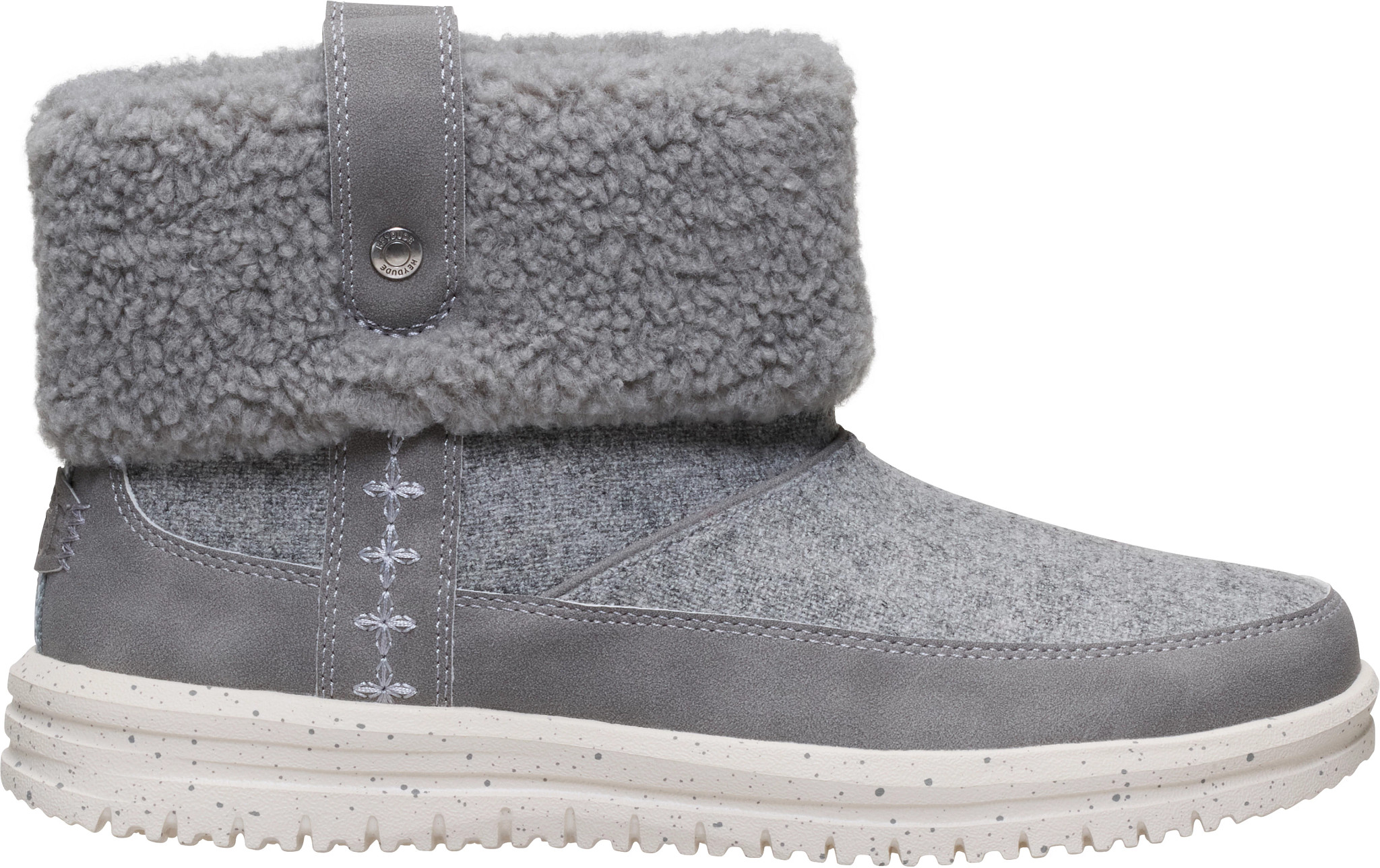Women's Hey Dude Camden Cuff Wool Cozy shown in Grey (Grey)