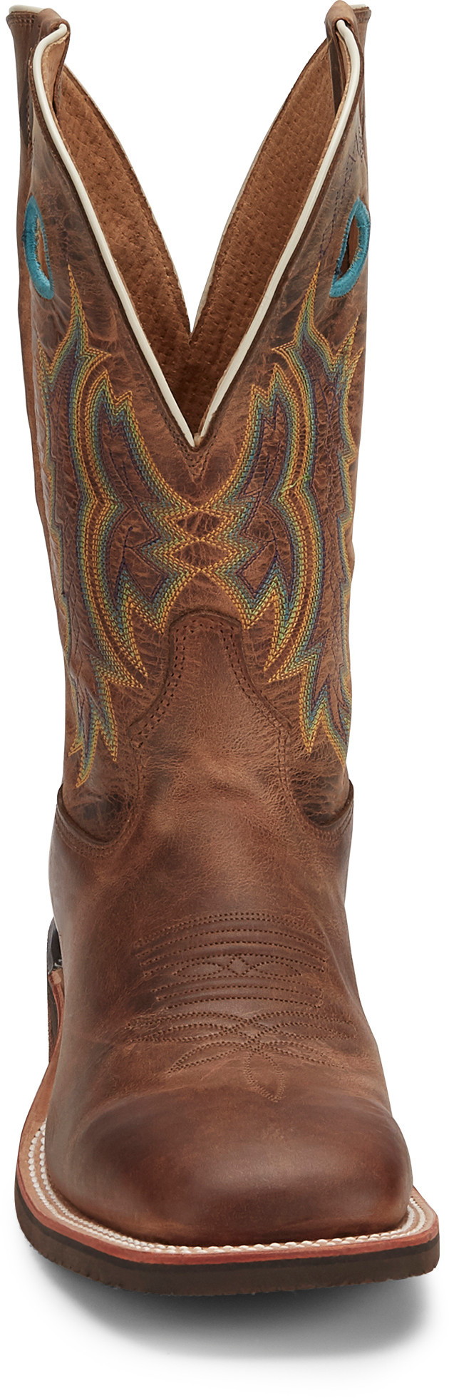 Bottes western cowboy homme Tony Lama cuir marron carré 8 bout