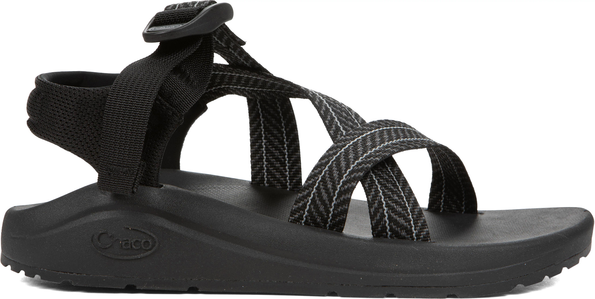 Men's Chaco Cushz River Sandal shown in Black (Black)