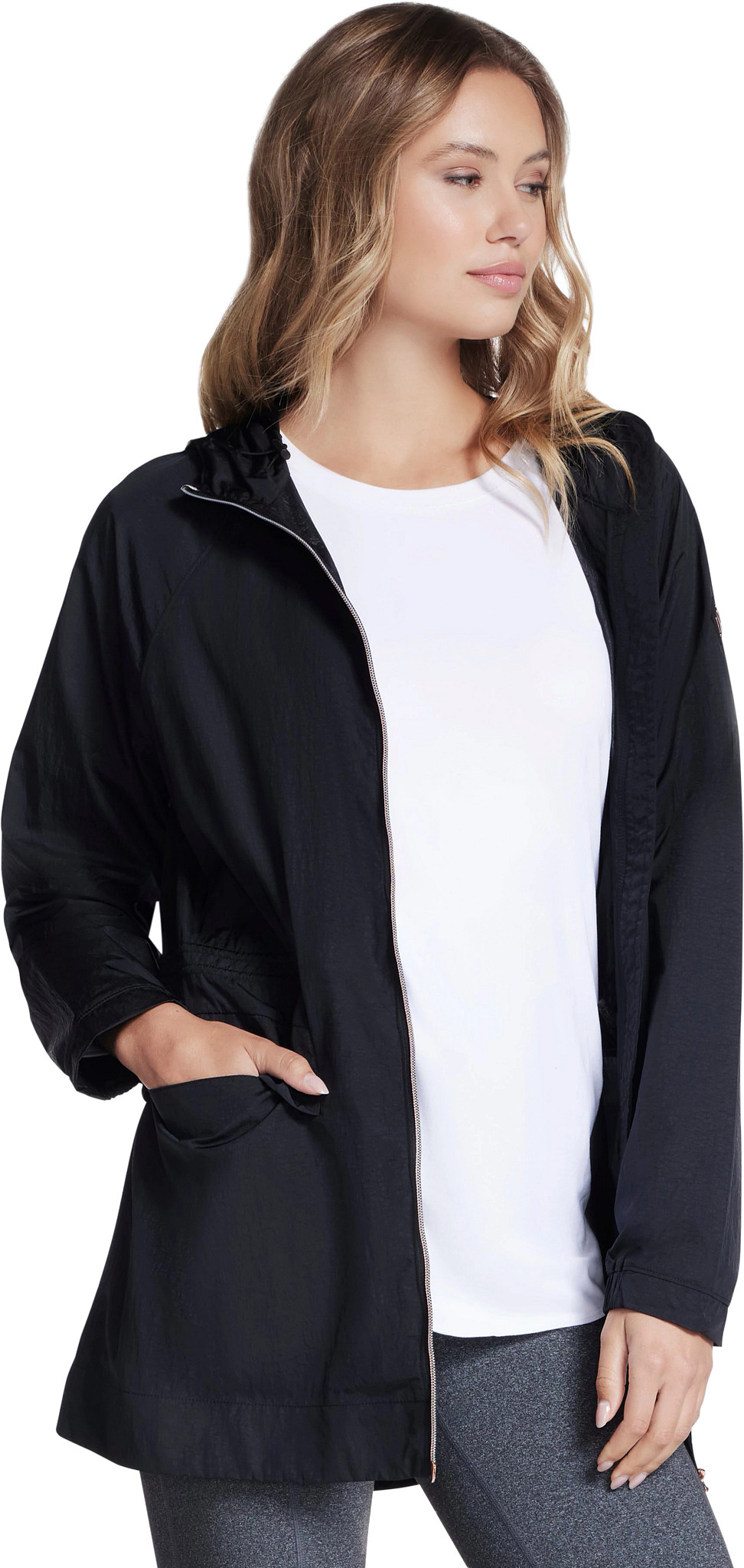 Women's Skechers Gowalk Anorak Jacket shown on model 