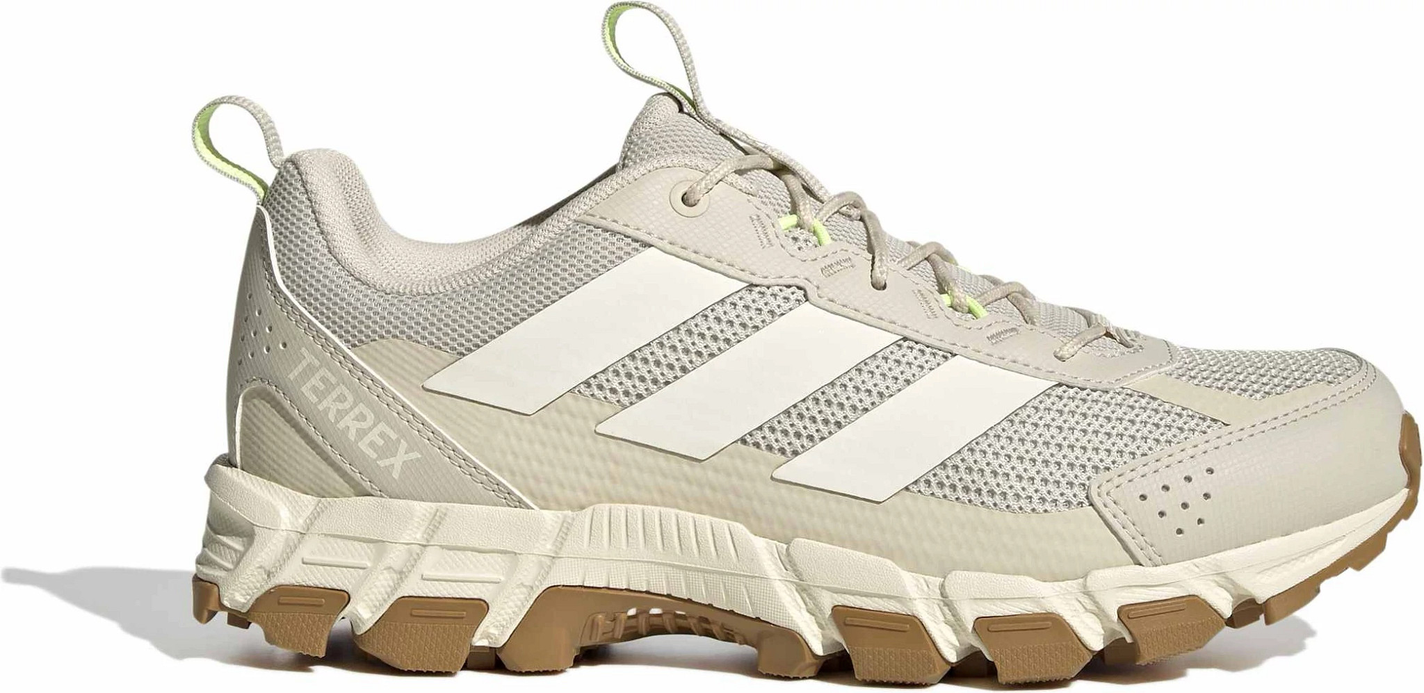 Women's Adidas Terrex Rockadia Trail Runner shown in Aluminum/Off White (Grey)