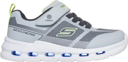 Boy's Skechers Glide Step shown in Gray/Lime (Grey)