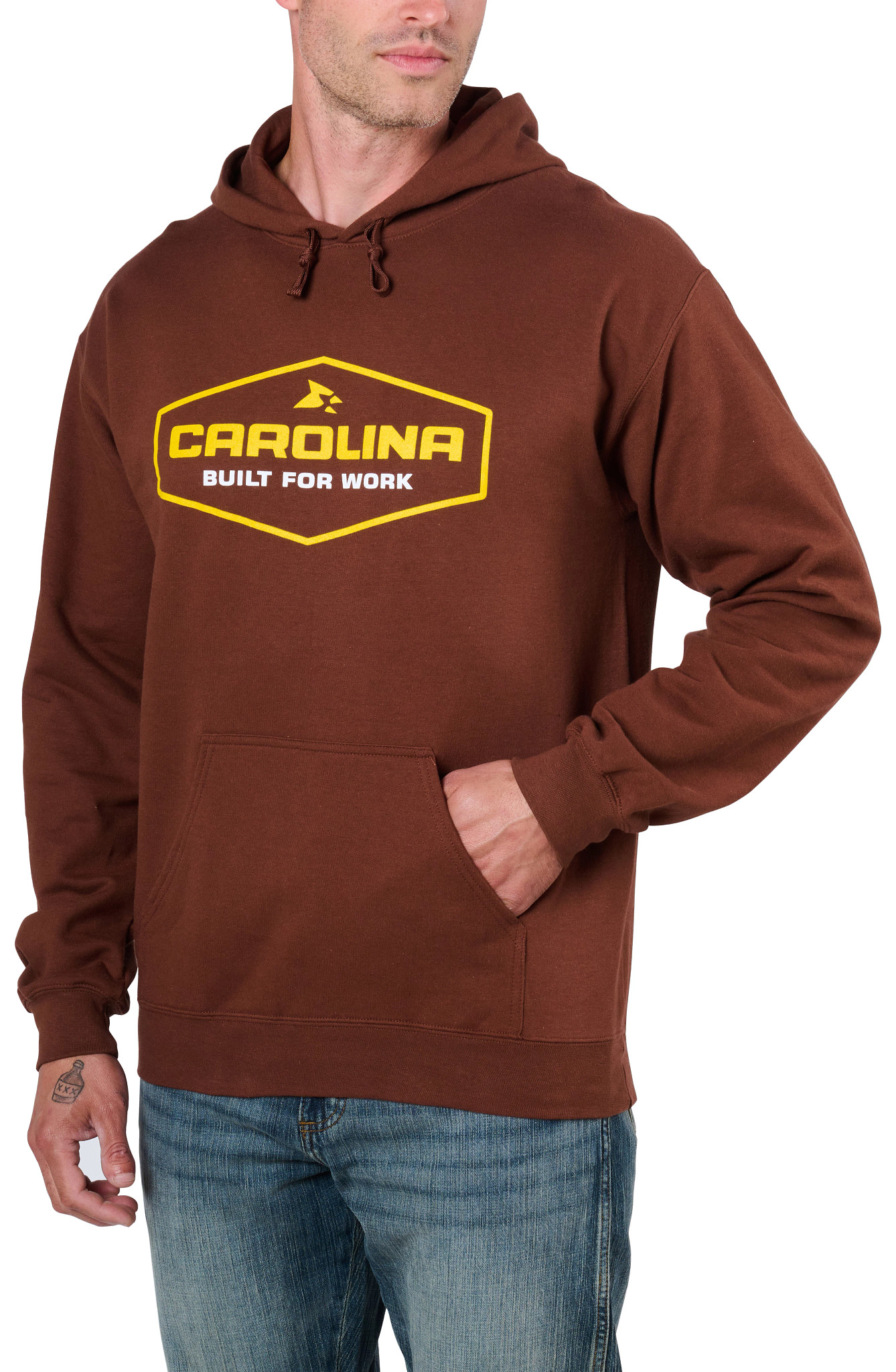 Nobody Cares, Work Harder Hoodie shown in Brown (Brown)